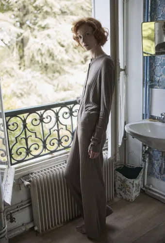 Pantalon uni en laine et soie - MONOPRIX - Modalova