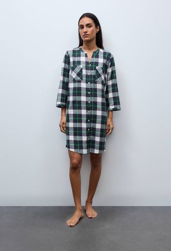Chemise de nuit à carreaux en flanelle 100% coton BIO - MONOPRIX - Modalova