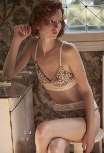 Brassière AMAR en coton imprimé avec dentelle - MONOPRIX - Modalova