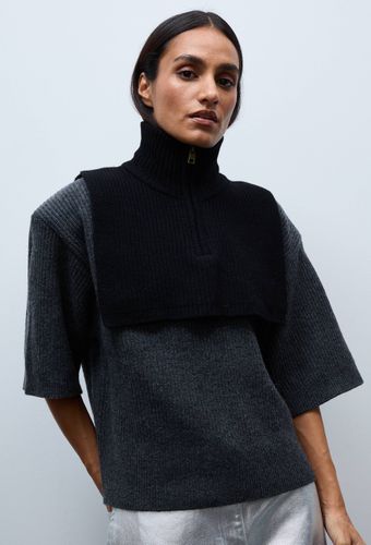 Plastron col zippé en laine côtelée - MONOPRIX PREMIUM - Modalova