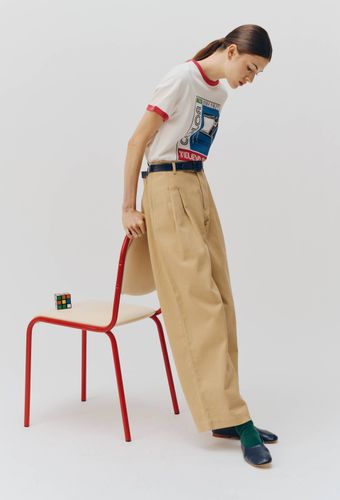 Pantalon à pinces en coton - MONOPRIX - Modalova