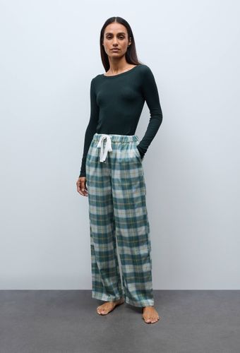 Pantalon à carreaux en coton gratté - MONOPRIX - Modalova
