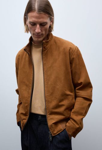 Veste en cuir col montant - MONOPRIX - Modalova