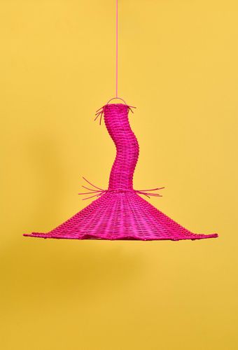 EXCLU WEB - Abat-jour rose, 70cm, en rotin - MESTIZ x MONOPRIX - MONOPRIX CREATEURS - Modalova