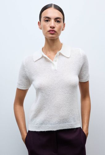Pull polo à manches courtes contenant de l'alpaga - MONOPRIX - Modalova