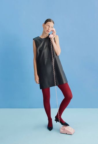 Robe courte sans manches en cuir - MONOPRIX PREMIUM - Modalova