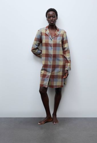 Chemise de nuit manches longues en coton gratté - MONOPRIX - Modalova