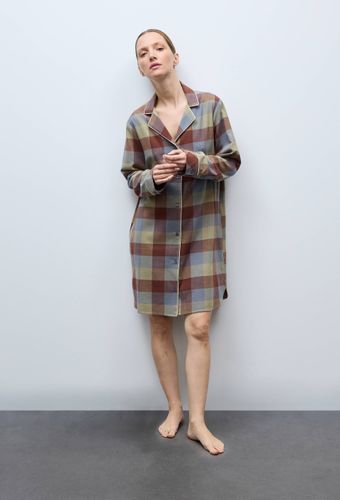 Chemise de nuit manches longues en coton gratté - MONOPRIX - Modalova