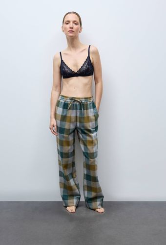 Pantalon a carreaux en coton gratté - MONOPRIX - Modalova