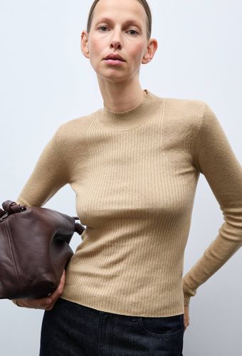 Pull manches longues à côtes uni en coton et cachemire mélangés - MONOPRIX - Modalova