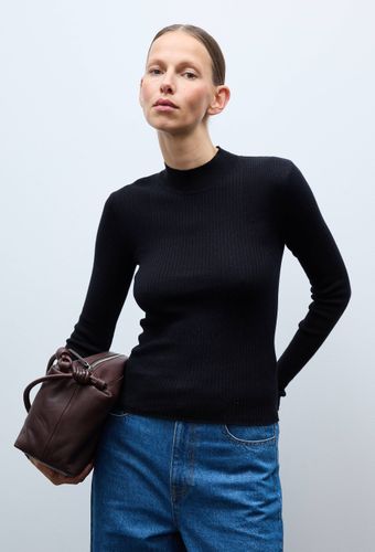 Pull manches longues à côtes uni en coton et cachemire mélangés - MONOPRIX - Modalova