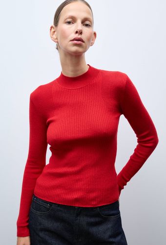 Pull manches longues à côtes uni en coton et cachemire mélangés - MONOPRIX - Modalova