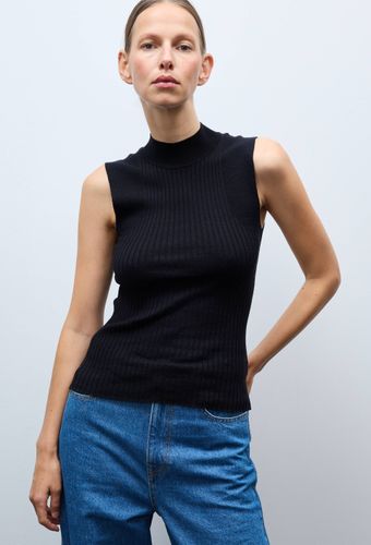 Pull sans manche à côtes uni en coton et cachemire mélangés - MONOPRIX - Modalova
