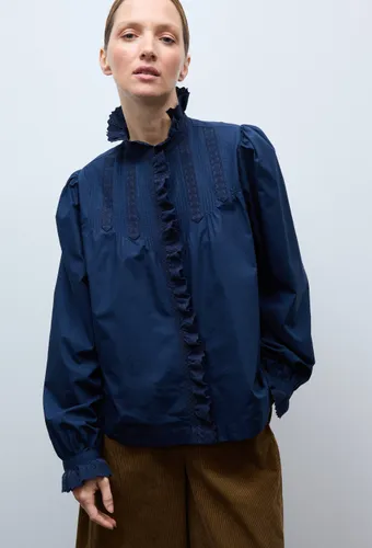 Chemise manches longues brodée en coton - MONOPRIX - Modalova