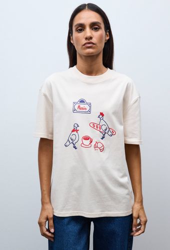 T-shirt manches courtes avec broderie et imprimé en coton BIO GOTS - MONOPRIX - Modalova