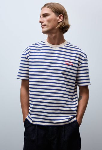 T-shirt manches courtes à rayures avec broderie en coton BIO GOTS - MONOPRIX - Modalova