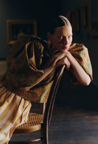 Blouse avec manches bouffantes à motif floral contenant du coton, OEKOTEX - MUSÉE D'ORSAY x MONOPRIX - MONOPRIX CREATEURS - Modalova