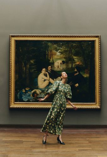 Robe avec manches bouffantes à imprimé floral contenant du coton, OEKOTEX - MUSÉE D'ORSAY x MONOPRIX - MONOPRIX CREATEURS - Modalova