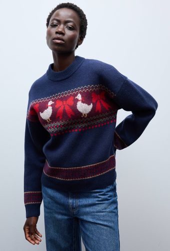 Pull manches longues en jacquard en laine - MONOPRIX - Modalova