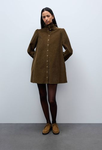 Robe courtes manches longues unie en velours - MONOPRIX - Modalova