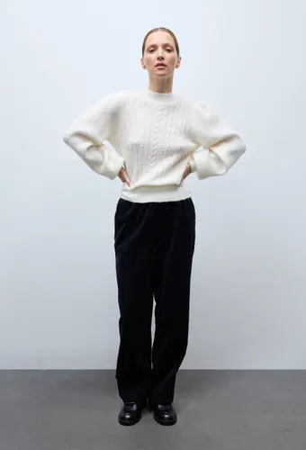 Pantalon large en velours taille élastiquée - MONOPRIX - Modalova