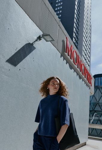 Pull manches coudes en laine avec épaulettes - MONOPRIX - Modalova