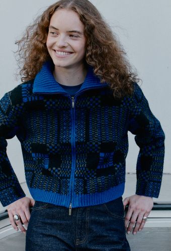 Veste zippée à motifs contenant de la laine - MONOPRIX - Modalova