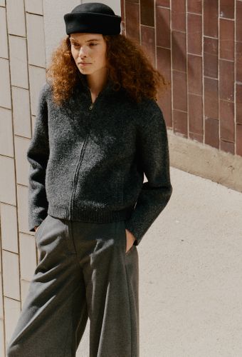 Veste zippée unie contenant de la laine - MONOPRIX - Modalova