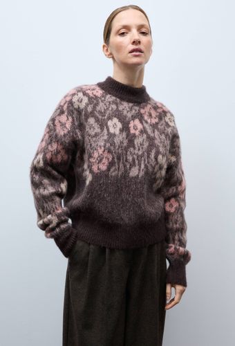 Pull jacquard à fleurs contenant de l'Alpaga - MONOPRIX - Modalova