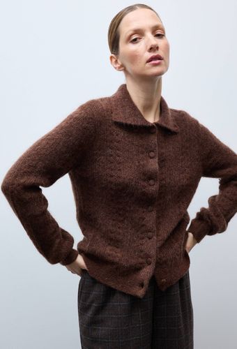 Cardigan col polo torsadé contenant du mohair - MONOPRIX - Modalova
