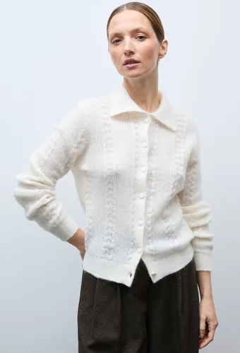 Cardigan col polo torsadé contenant du mohair - MONOPRIX - Modalova