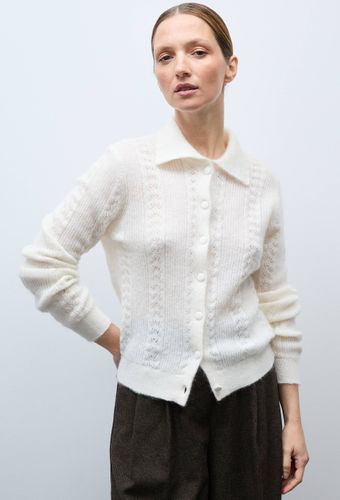 Cardigan col polo torsadé contenant du mohair - MONOPRIX - Modalova