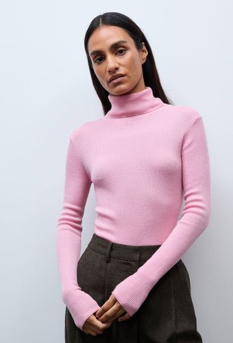 Pull col roulé à côtes uni en laine - MONOPRIX - Modalova