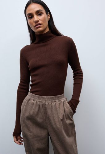 Pull col roulé à côtes uni en laine - MONOPRIX - Modalova