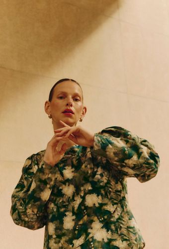 Blouse avec manches bouffantes à motif floral en coton - MUSÉE D'ORSAY x MONOPRIX - MONOPRIX CREATEURS - Modalova
