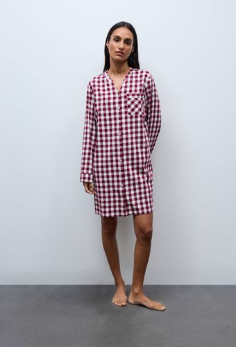 Chemise de nuit en flanelle à carreaux vichy en coton BIO - MONOPRIX - Modalova
