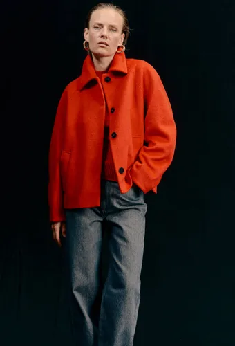 Veste courte boutonnée contenant de la laine - MONOPRIX - Modalova