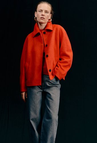 Veste courte boutonnée contenant de la laine - MONOPRIX - Modalova