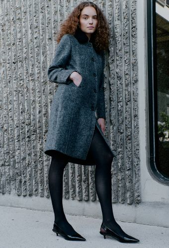 Manteau long contenant de la laine avec col amovible - MONOPRIX - Modalova