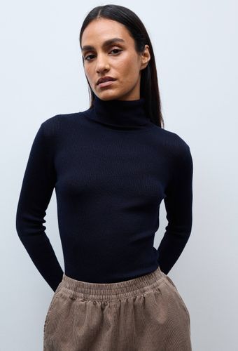 Pull col roulé à côtes uni en laine - MONOPRIX - Modalova