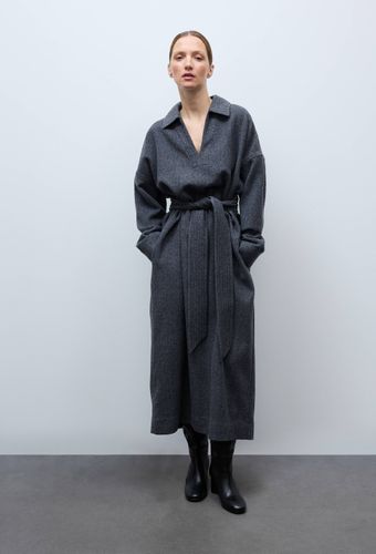 Robe longue unie avec ceinture contenant de la laine - MONOPRIX - Modalova
