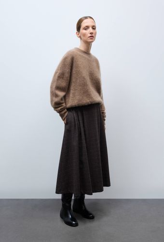 Jupe midi à carreaux contenant de la laine - MONOPRIX - Modalova