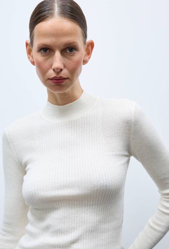 Pull manches longues à côtes uni en coton et cachemire mélangés - MONOPRIX - Modalova