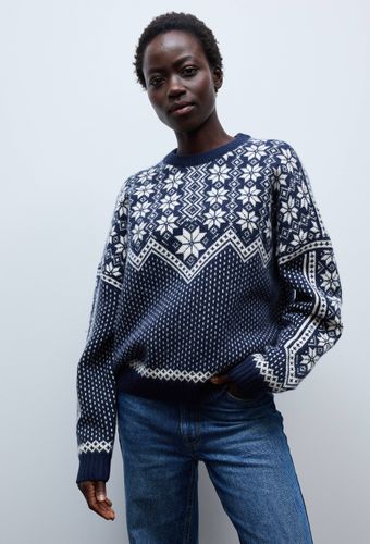 Pull manches longues en jacquard en laine - MONOPRIX - Modalova