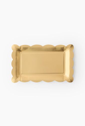 Plateaux en or avec bord ondulé 30x18cm - MESA BELLA - Modalova