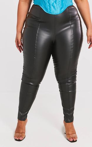 Black Legging Grande Taille En Synthétique Extensible | Taille 30 - PrettyLittleThing - Modalova
