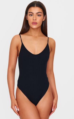 Black Body Côtelé À Bretelles Contour | Taille XL - PrettyLittleThing - Modalova