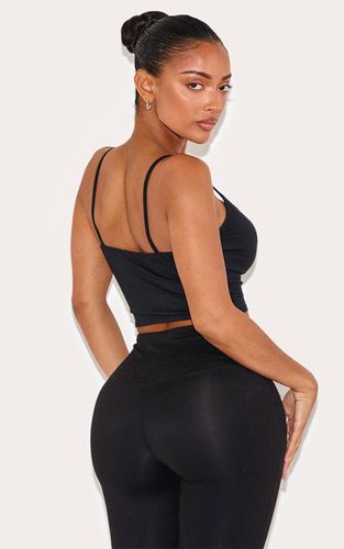 Black Crop Top Shape En Coton À Bretelles | Taille 42 - PrettyLittleThing - Modalova