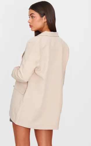 Stone Blazer Oversize À Double Boutonnage Avec Boutons Recouverts | Taille 32 - PrettyLittleThing - Modalova