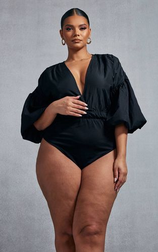 Black Body Grande Taille À Manches Bouffantes | Taille 44 - PrettyLittleThing - Modalova